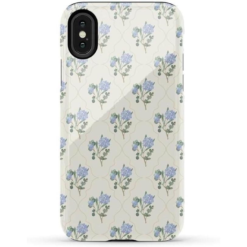 imageCasely iPhone XXS Case  Cupids Canvas  Periwinkle Floral  Essential Slim DualLayer Protective DesignVintage Garden  Blue Hydrangea