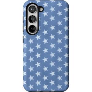 Casely Galaxy S23 Plus Case | Cherry on Top | Red Cherries | Essential Slim Dual-Layer Protective Design(Coastal Blues | Denim Stars)