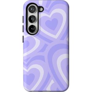 Casely Galaxy S23 Plus Case | Cherry on Top | Red Cherries | Essential Slim Dual-Layer Protective Design(Love Song | Lavender Heart)