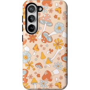 Casely Galaxy S23 Plus Case | Cherry on Top | Red Cherries | Essential Slim Dual-Layer Protective Design(Mushroom Magic | Retro Floral)
