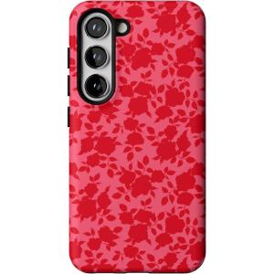 Casely Galaxy S23 Plus Case | Cherry on Top | Red Cherries | Essential Slim Dual-Layer Protective Design(Rose Garden | Red Aesthetic)