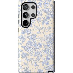Casely Galaxy S24 Ultra Case | That’s Amore | Valentine’s | Essential Slim Dual-Layer Protective Design(Cupid’s Canvas | Periwinkle Floral)