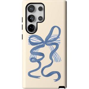 Casely Galaxy S24 Ultra Case | That’s Amore | Valentine’s | Essential Slim Dual-Layer Protective Design(Heartstrings | Blue Bow)