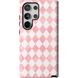 Casely Galaxy S24 Ultra Case | That’s Amore | Valentine’s | Essential Slim Dual-Layer Protective Design(Queen of Diamonds | Pink Watercolor)
