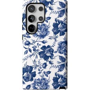 Casely Galaxy S24 Ultra Case | That’s Amore | Valentine’s | Essential Slim Dual-Layer Protective Design(Rose to Fame | Blue & White Rose Floral)
