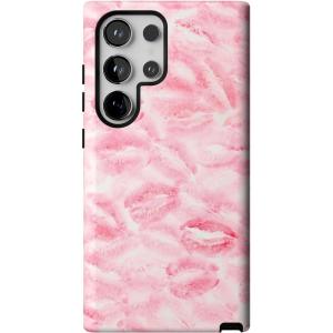 Casely Galaxy S24 Ultra Case | That’s Amore | Valentine’s | Essential Slim Dual-Layer Protective Design(Sealed with a Kiss | Pink Lipstick)