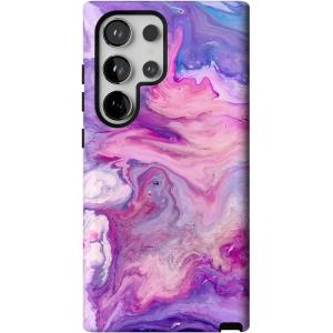 Casely Galaxy S24 Ultra Case | That’s Amore | Valentine’s | Essential Slim Dual-Layer Protective Design(Tie Dying Over You | Purple Marble)
