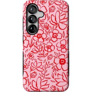 Casely Galaxy S25 Case | Hanging Around | Potted Plants Floral | Bold Protective Design | Compatible with MagSafe(Blush Garden | Floral Doodle)