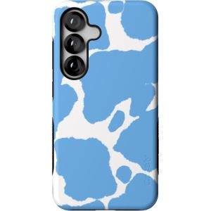 Casely Galaxy S25 Case | Hanging Around | Potted Plants Floral | Bold Protective Design | Compatible with MagSafe(Current MOOd | Light Blue Cow Print)