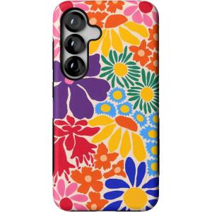 Casely Galaxy S25 Case | Hanging Around | Potted Plants Floral | Bold Protective Design | Compatible with MagSafe(Flower Patch | Multi-Color Floral)
