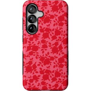 Casely Galaxy S25 Case | Hanging Around | Potted Plants Floral | Bold Protective Design | Compatible with MagSafe(Rose Garden | Red Aesthetic)