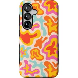 Casely Galaxy S25 Case | Hanging Around | Potted Plants Floral | Bold Protective Design | Compatible with MagSafe(Tropical Color Splash | Abstract Retro)
