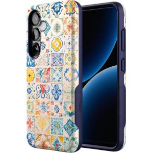 Casely Galaxy S25 Case | Hanging Around | Potted Plants Floral | Bold Protective Design | Compatible with MagSafe(Tuscan Tiles | Dolce Vita)
