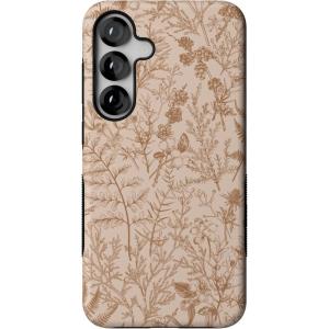 Casely Galaxy S25 Plus Case | Lucky You | Shamrock | Bold Protective Design | Compatible with MagSafe(Beige Garden | Neutral Floral)