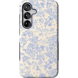 Casely Galaxy S25 Plus Case | Lucky You | Shamrock | Bold Protective Design | Compatible with MagSafe(Cupid’s Canvas | Periwinkle Floral)