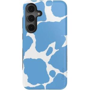 Casely Galaxy S25 Plus Case | Lucky You | Shamrock | Bold Protective Design | Compatible with MagSafe(Current MOOd | Light Blue Cow Print)
