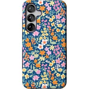 Casely Galaxy S25 Plus Case | Lucky You | Shamrock | Bold Protective Design | Compatible with MagSafe(Full Bloom | Navy Floral)