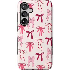 Casely Galaxy S25 Plus Case | Lucky You | Shamrock | Bold Protective Design | Compatible with MagSafe(Lover Girlie | Pink Bows)