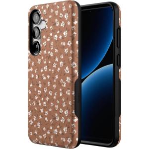 Casely Galaxy S25 Plus Case | Lucky You | Shamrock | Bold Protective Design | Compatible with MagSafe(Mocha Meadow | Tiny Flowers)