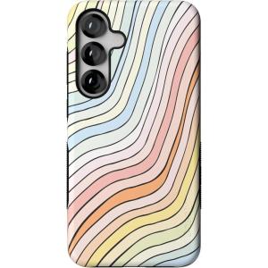 Casely Galaxy S25 Plus Case | Lucky You | Shamrock | Bold Protective Design | Compatible with MagSafe(Ride The Wave | Pastel Rainbow Lined)