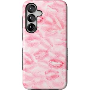 Casely Galaxy S25 Plus Case | Lucky You | Shamrock | Bold Protective Design | Compatible with MagSafe(Sealed with a Kiss | Pink Lipstick)