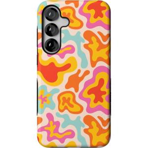 Casely Galaxy S25 Plus Case | Lucky You | Shamrock | Bold Protective Design | Compatible with MagSafe(Tropical Color Splash | Abstract Retro)