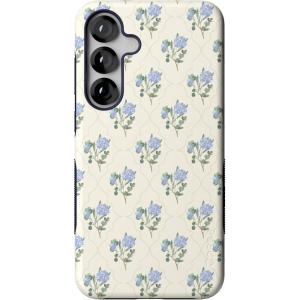 Casely Galaxy S25 Plus Case | Lucky You | Shamrock | Bold Protective Design | Compatible with MagSafe(Vintage Garden | Blue Hydrangea)