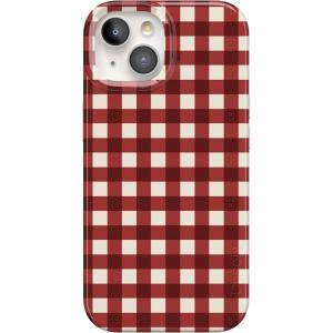Casely iPhone 15 Plus Case | Monet’s Morning | The Met Museum | Compatible with MagSafe | Classic Ultra Slim Design(Checked Twice | Red Plaid)