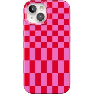 Casely iPhone 15 Plus Case | Monet’s Morning | The Met Museum | Compatible with MagSafe | Classic Ultra Slim Design(Vibe Check | Pink Checkerboard)