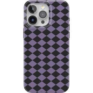 Casely iPhone 15 Pro Max Case | Monet’s Water Lilies | The Met Museum | Compatible with MagSafe | Classic Ultra Slim Design(Harlequin Midnight Diamond | Black and Purple)