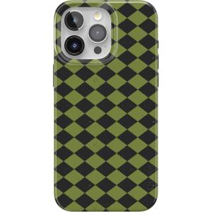 Casely iPhone 15 Pro Max Case | Monet’s Water Lilies | The Met Museum | Compatible with MagSafe | Classic Ultra Slim Design(Harlequin Wicked Diamond | Black and Green)