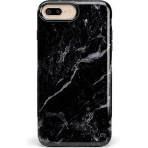 Casely iPhone 6/7/8 Plus Case | Pura Vida | Tropical Dreams | Essential Slim Dual-Layer Protective Design(Black Marble)