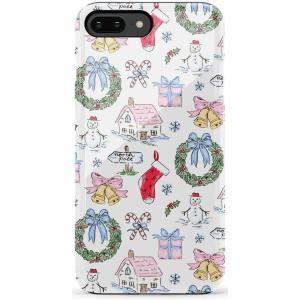 Casely iPhone 6/7/8 Plus Case | Pura Vida | Tropical Dreams | Essential Slim Dual-Layer Protective Design(Christmas Morning | Vintage Cartoon)