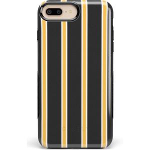 Casely iPhone 6/7/8 Plus Case | Pura Vida | Tropical Dreams | Essential Slim Dual-Layer Protective Design(Fine Lines Mustard Yellow Pinstripe)
