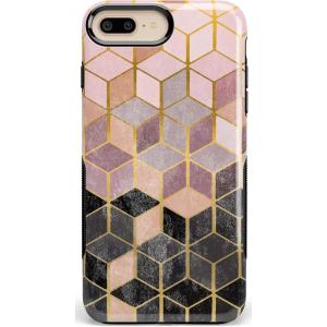 Casely iPhone 6/7/8 Plus Case | Pura Vida | Tropical Dreams | Essential Slim Dual-Layer Protective Design(Geo Rose Gold Marble)