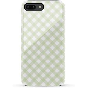 Casely iPhone 6/7/8 Plus Case | Pura Vida | Tropical Dreams | Essential Slim Dual-Layer Protective Design(Mint Lattice | Sunday Best)