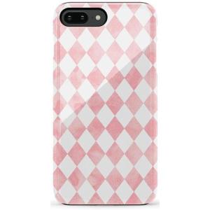 Casely iPhone 6/7/8 Plus Case | Pura Vida | Tropical Dreams | Essential Slim Dual-Layer Protective Design(Queen of Diamonds | Pink Watercolor)