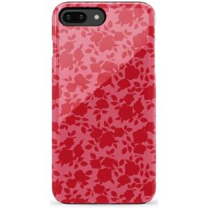 Casely iPhone 6/7/8 Plus Case | Pura Vida | Tropical Dreams | Essential Slim Dual-Layer Protective Design(Rose Garden | Red Aesthetic)