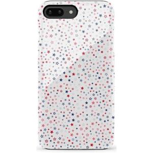 Casely iPhone 6/7/8 Plus Case | Pura Vida | Tropical Dreams | Essential Slim Dual-Layer Protective Design(Seeing Stars | Red  White & Blue)