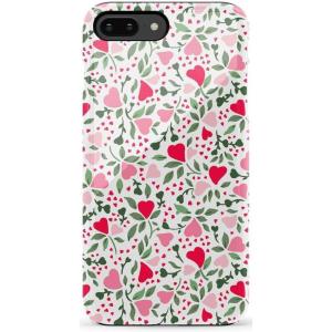 Casely iPhone 6/7/8 Plus Case | Pura Vida | Tropical Dreams | Essential Slim Dual-Layer Protective Design(Vines of Love | Floral Heart)