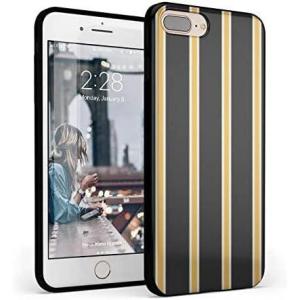 Casely iPhone 6/7/8 Plus Case | Something’s Fishy | Navy Blue & Yellow Fish Print | Classic Ultra Slim Design(Fine Lines Mustard Yellow Pinstripe)