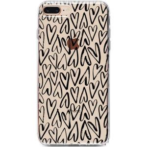 Casely iPhone 6/7/8 Plus Case | Something’s Fishy | Navy Blue & Yellow Fish Print | Classic Ultra Slim Design(Heart Throb | Endless Hearts)