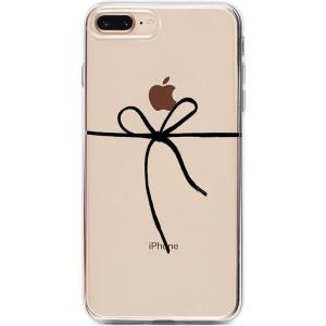 Casely iPhone 6/7/8 Plus Case | Something’s Fishy | Navy Blue & Yellow Fish Print | Classic Ultra Slim Design(Knot Over U Clear Ribbon)