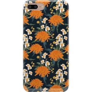 Casely iPhone 6/7/8 Plus Case | Something’s Fishy | Navy Blue & Yellow Fish Print | Classic Ultra Slim Design(Off Tropic Floral | Exotic Orange Flower)
