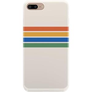 Casely iPhone 6/7/8 Plus Case | Something’s Fishy | Navy Blue & Yellow Fish Print | Classic Ultra Slim Design(Rainbow Stripes Color Block)