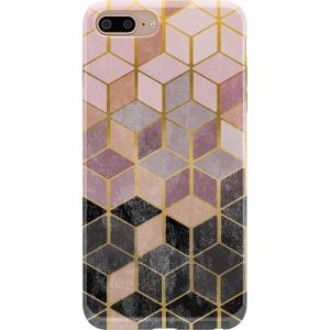 Casely iPhone 6/7/8 Plus Case | Something’s Fishy | Navy Blue & Yellow Fish Print | Classic Ultra Slim Design(Stepping Up | Geo Rose Gold Marble)