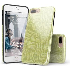 Casely iPhone 6/7/8 Plus Case | Something’s Fishy | Navy Blue & Yellow Fish Print | Classic Ultra Slim Design(Swirl Away | Tea Green Geometric)