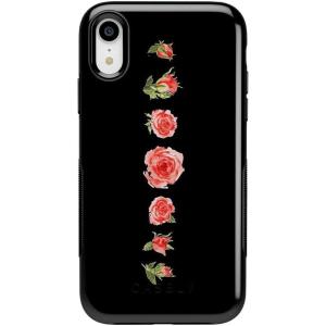 Casely iPhone XR Case | Goth Girlie | Black Bows | Essential Slim Dual-Layer Protective Design(Accept the Rose | Blooming Red Rose Floral)