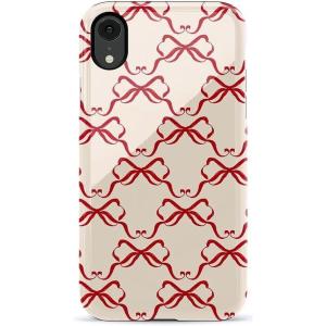 Casely iPhone XR Case | Goth Girlie | Black Bows | Essential Slim Dual-Layer Protective Design(All Wrapped Up | Vintage Bows)