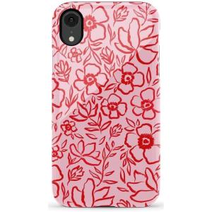 Casely iPhone XR Case | Goth Girlie | Black Bows | Essential Slim Dual-Layer Protective Design(Blush Garden | Floral Doodle)